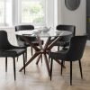 luxe grey chairs chelsea table roomset