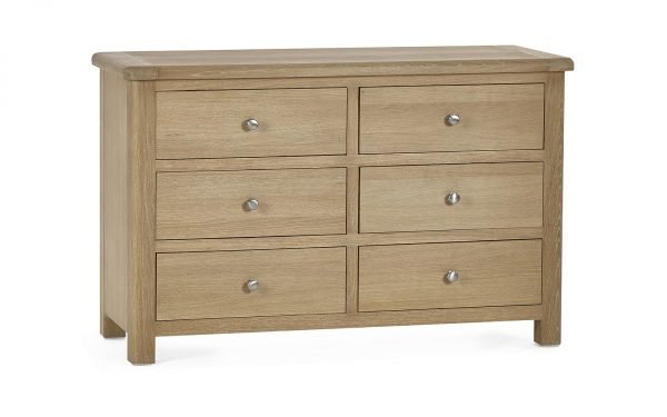 mem memphis limed oak drawer wide chest cutout