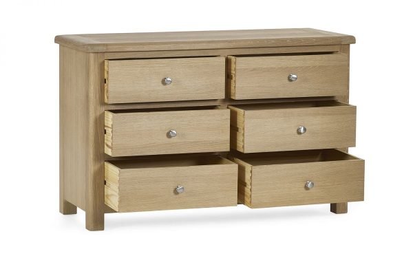 mem memphis limed oak drawer wide chest cutout