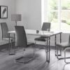 positano table calabria velvet cantilever grey chairs roomset