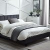 rosa grey velvet bed roomset