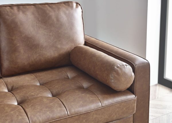 HEN HenleySeaterSofa BrownFauxLeatherDetail jpg