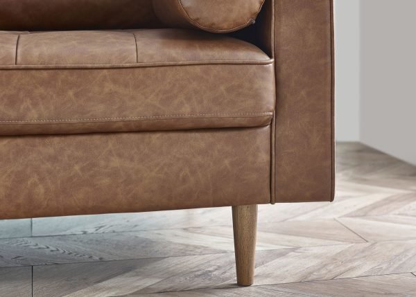 HEN HenleySeaterSofa BrownFauxLeatherDetail jpg