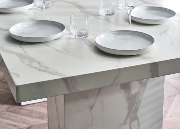 ROM RomeWhiteMarbleEffectDiningTableDetail jpg