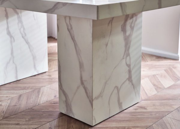 ROM RomeWhiteMarbleEffectDiningTableDetail jpg