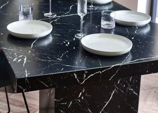 ROM RomeBlackMarbleEffectDiningTableDetail jpg