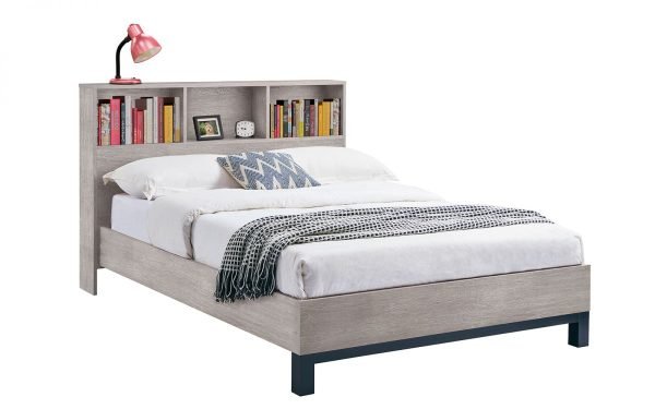 bal bali cm bookcase double bed grey oak cutout