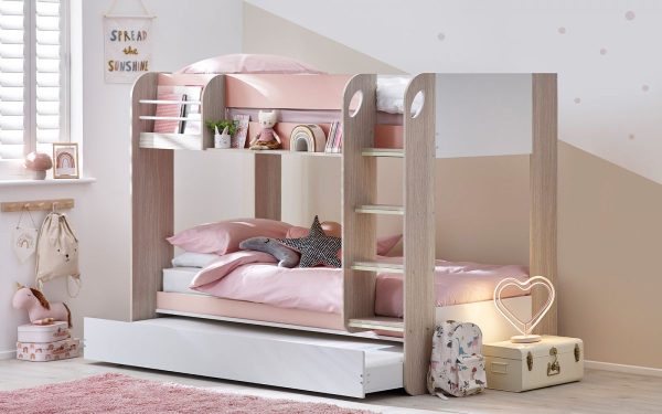 mar mars bunk underbed pastel pink roomset