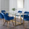 minori dining table lorenzo blue chairs roomset