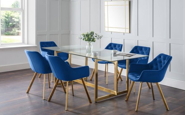 minori dining table lorenzo blue chairs roomset