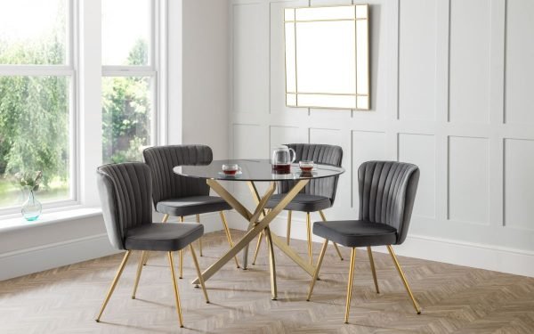 montero round table cannes grey chairs roomset