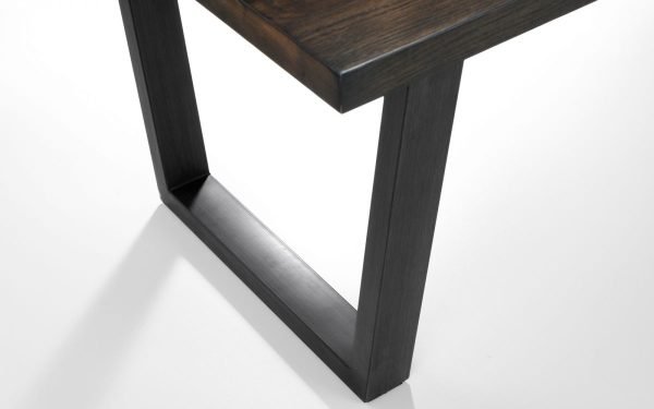 brooklyn dark oak dining table detail