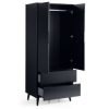 alicia anthracite door wardrobe open