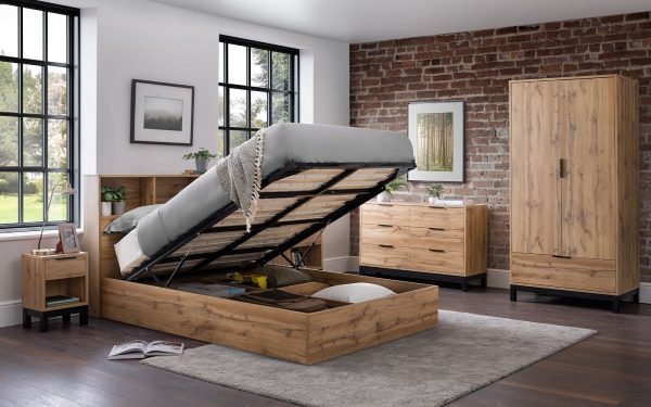 bal bali ottoman storage bed cm natural oak roomset