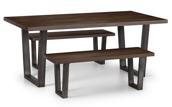 brooklyn dark oak dining table benches