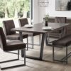 brooklyn dark oak dining table brooklyn charcoal chairs brooklyn charcoal bench roomset