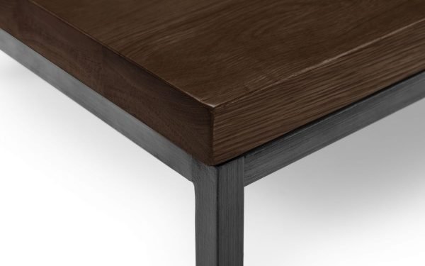 brooklyn dark oak square coffee table corner detail