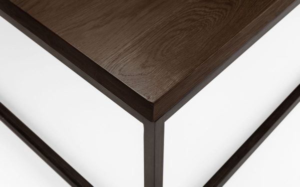 brooklyn dark oak square coffee table topdetail