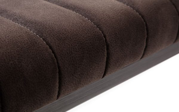 brooklyn upholstered bench charcoal grey close up detail