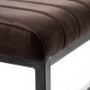 brooklyn upholstered bench charcoal grey corner detail