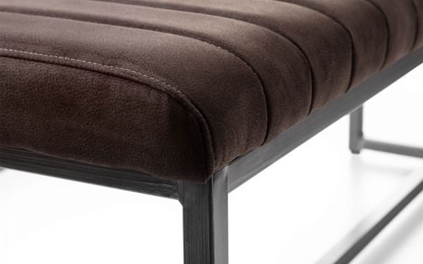 brooklyn upholstered bench charcoal grey corner detail