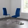 calabria velvet cantilever blue roomset