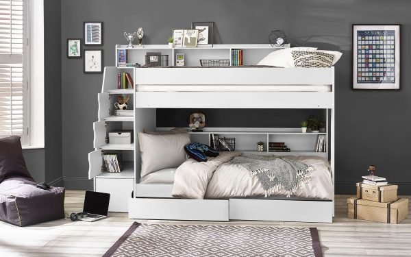 cam camelot staircase bunk all white roomset