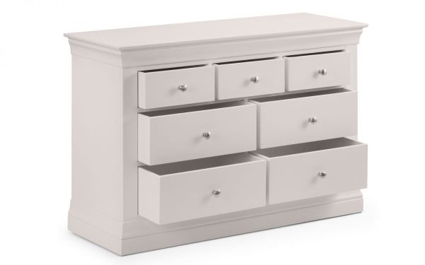 clermont light grey drawer chest open