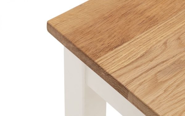 coxmoor ivory oak console table corner detail