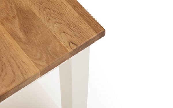 coxmoor ivory oak tall side table corner detail