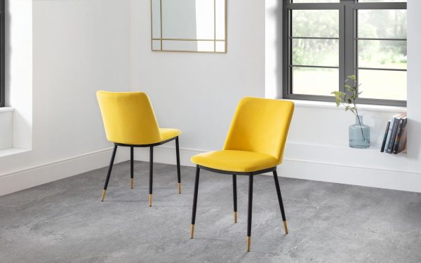 deluanay mustard chair roomset