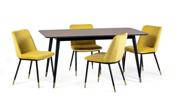 findlay rectangular dining table delaunay mustard chairs