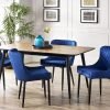 findlay rectangular dining table luxe blue chairs roomset