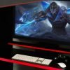 impact gaming bunk black red desk detail roomset