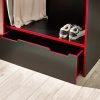 impact gaming bunk black red drawer detail roomset