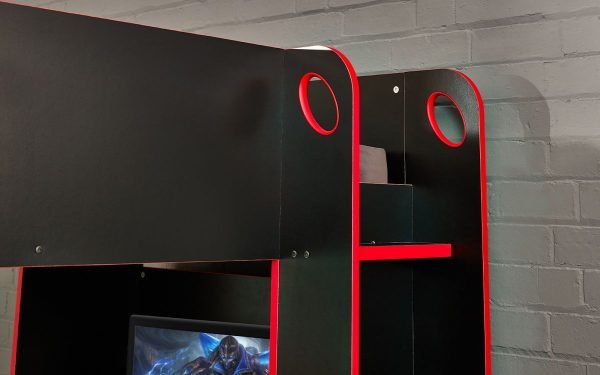 impact gaming bunk black red ladder detail roomset