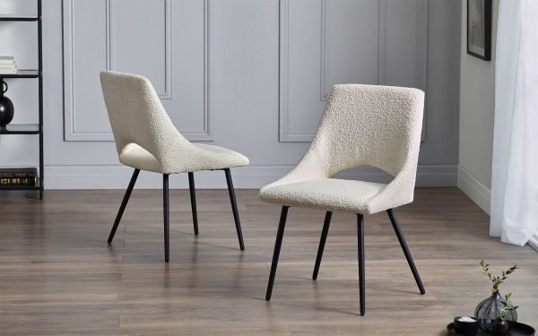 iri iris boucle dining chair roomset