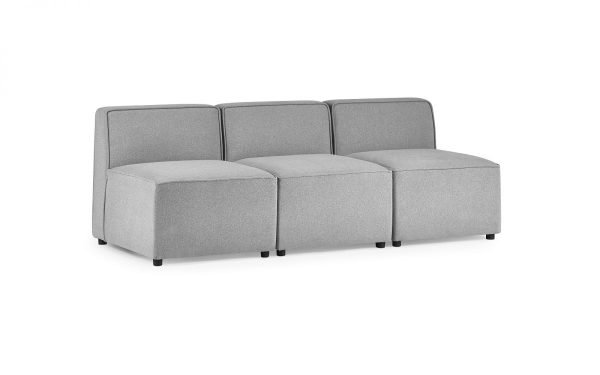 lago seater without arms grey angled