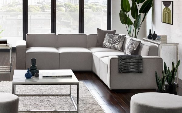 lago combination sofa grey corner roomset