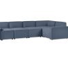 lago long corner sofa with arms blue angled