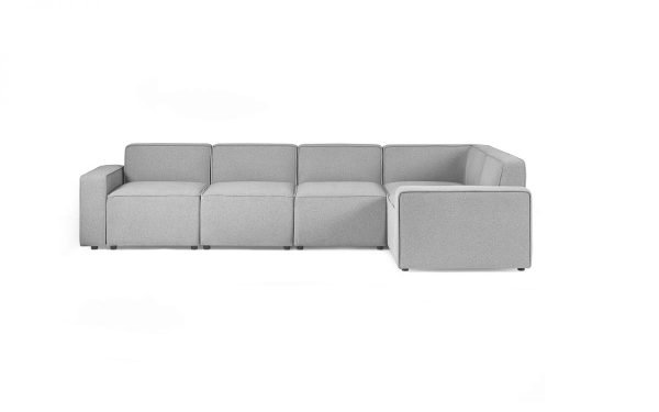 lago long corner sofa with arms grey front