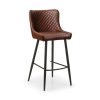 lux luxe faux leather bar stool brown cutout