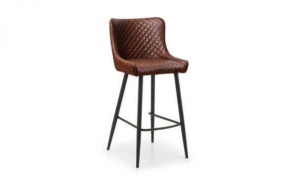 lux luxe faux leather bar stool brown cutout