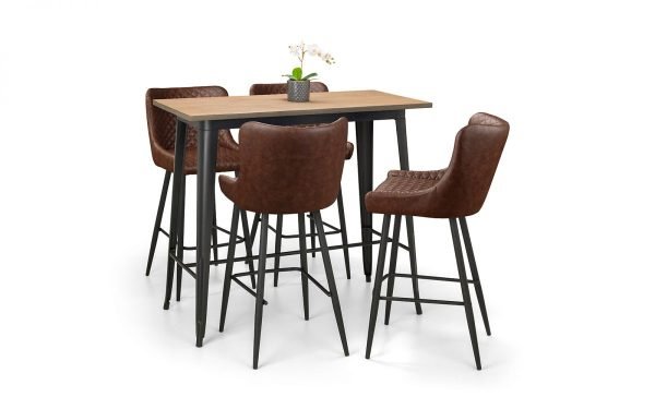 lux luxe faux leather bar stool brown cutout