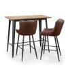 lux luxe faux leather bar stool brown cutout