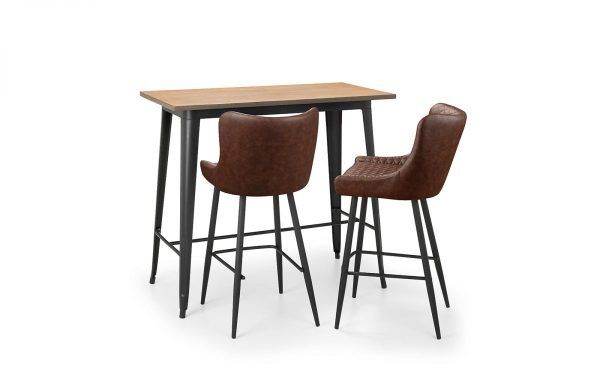 lux luxe faux leather bar stool brown cutout