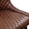 lux luxe faux leather bar stool brown detail