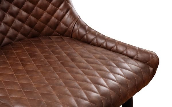 lux luxe faux leather bar stool brown detail