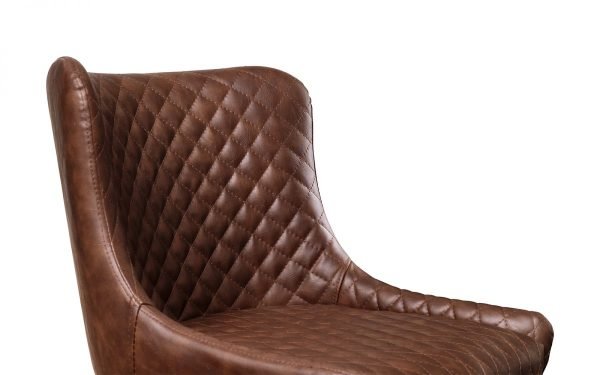 lux luxe faux leather bar stool brown detail