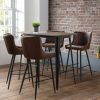 lux luxe faux leather bar stool brown roomset